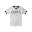 'Tepache Arnold' Ringer Tee in White and Black